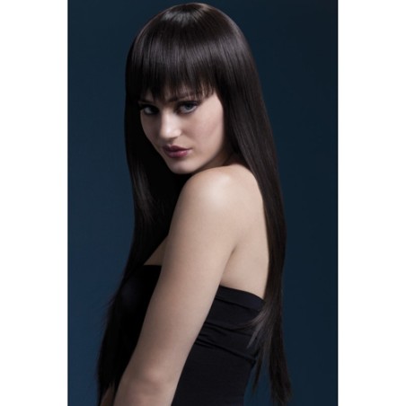 Jessica Wig Brown Long Straight with Fringe
