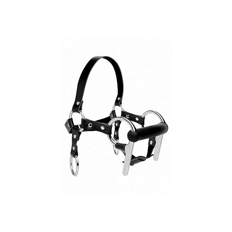Steed Silicone Bit and Bridle Head Harness - Black
