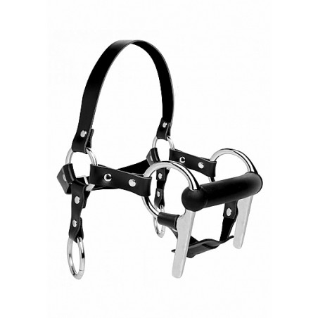 Steed Silicone Bit and Bridle Head Harness - Black