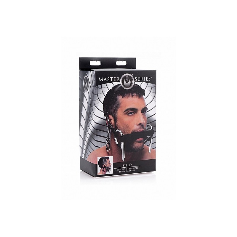 Steed Silicone Bit and Bridle Head Harness - Black