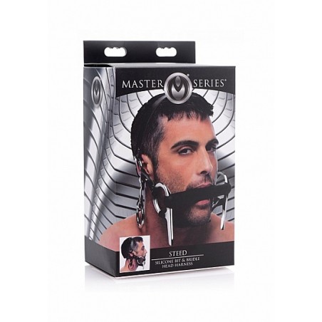 Steed Silicone Bit and Bridle Head Harness - Black