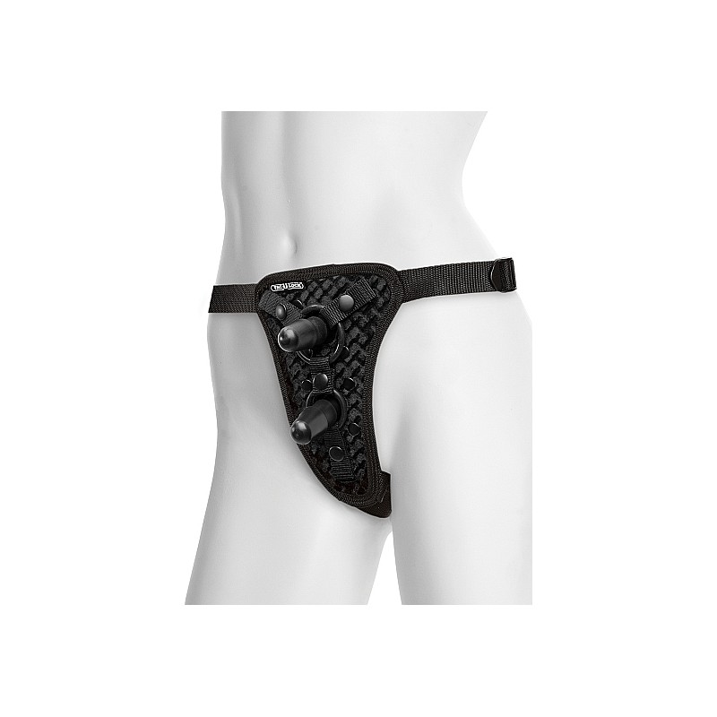 Double Penetration Velvet Harness with 2 Plugs