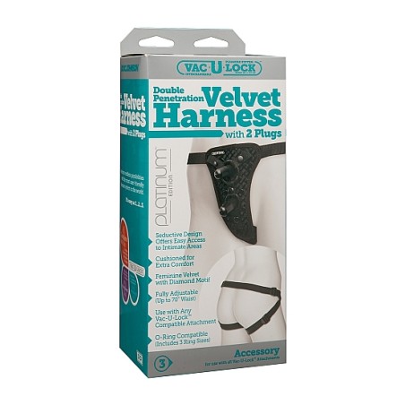 Double Penetration Velvet Harness with 2 Plugs
