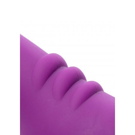 Vibrating Silicone Strapless Strap On - Purple