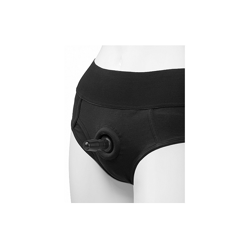Panty Harness w Plug Briefs - L/XL - Black