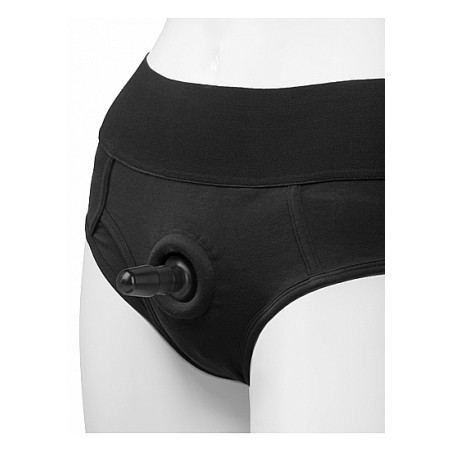 Panty Harness w Plug Briefs - L/XL - Black
