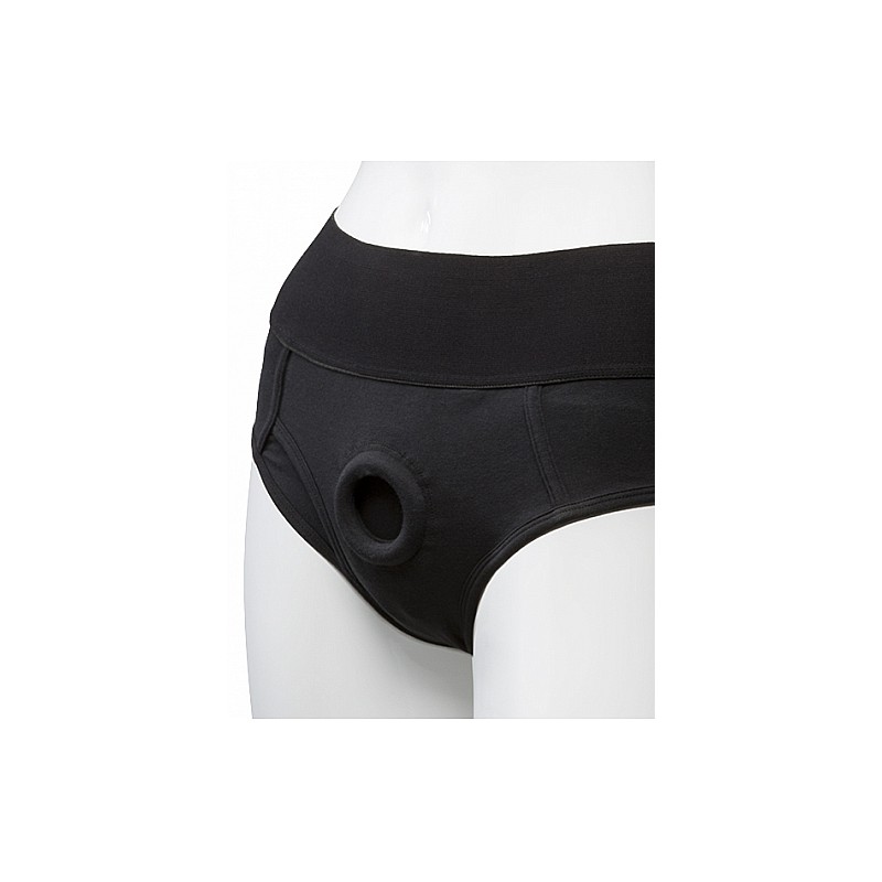 Panty Harness w Plug Briefs - L/XL - Black