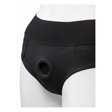 Panty Harness w Plug Briefs - L/XL - Black