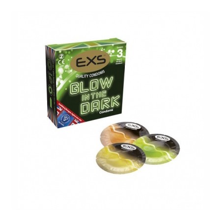 EXS - Glow in the dark condoms - 3pcs