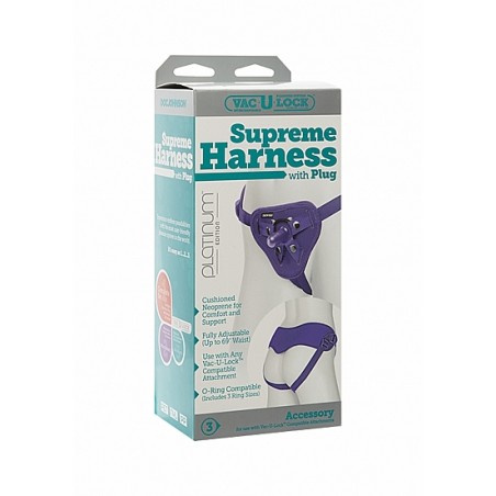 Vac-U-Lock - Supreme Harness with Plug - Purple