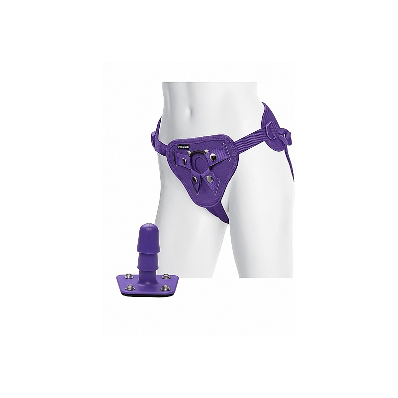 Vac-U-Lock - Supreme Harness with Plug - Purple