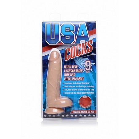 USA Cocks Dual Density 23cm - Skin