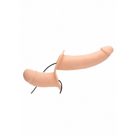 Supreme Vibrating Double Ended Strapon - Flesh