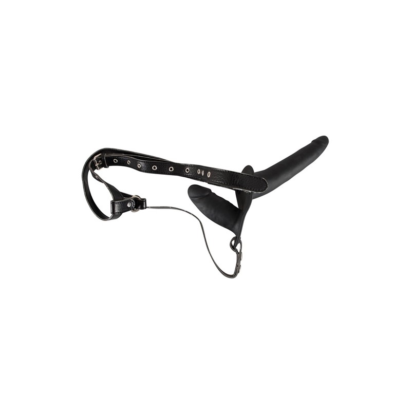 Double Strap On Black Silicone