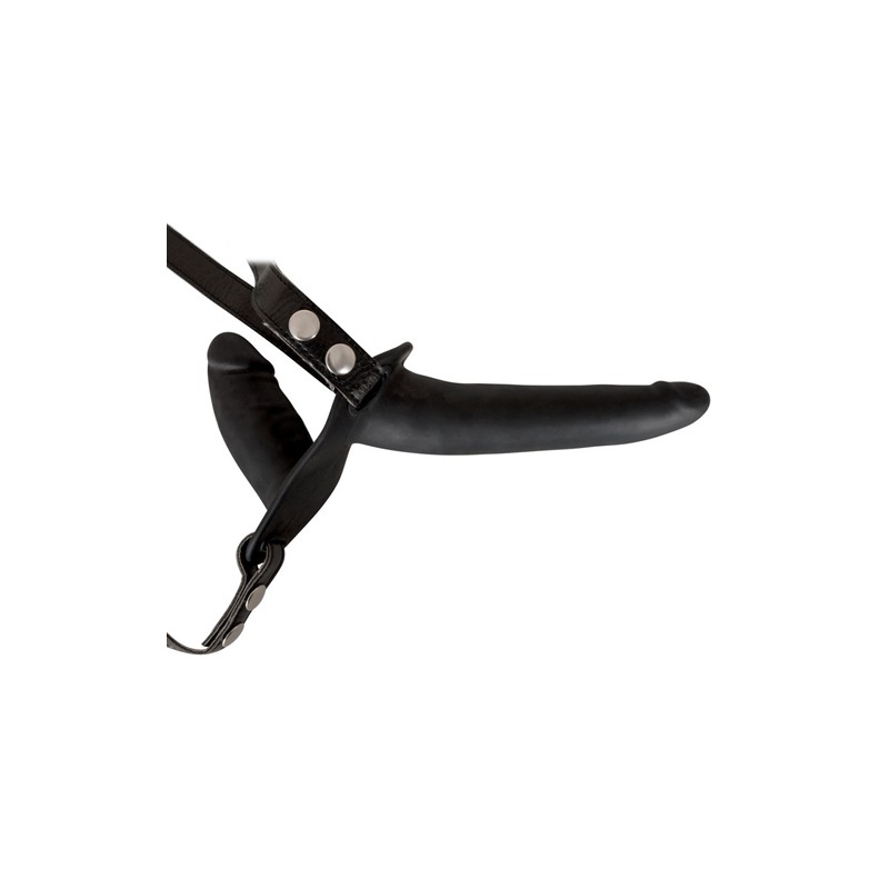 Double Strap On Black Silicone