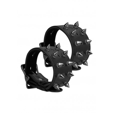 Ouch! Skulls and Bones - Handcuffs with Spikes - Black