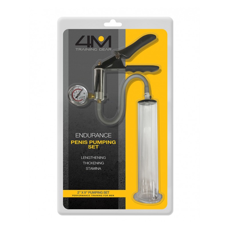 4M Endurance Penis Pumping Set - 5cm x 23cm - Transparent