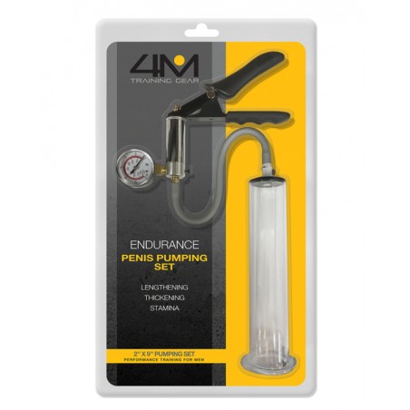 4M Endurance Penis Pumping Set - 5cm x 23cm - Transparent