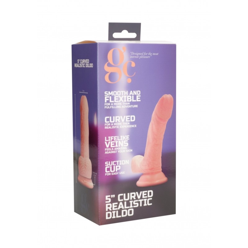 GC - 15cm Curved Realistic Dildo - Flesh