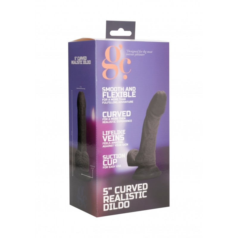 GC - 15cm Curved Realistic Dildo - Black