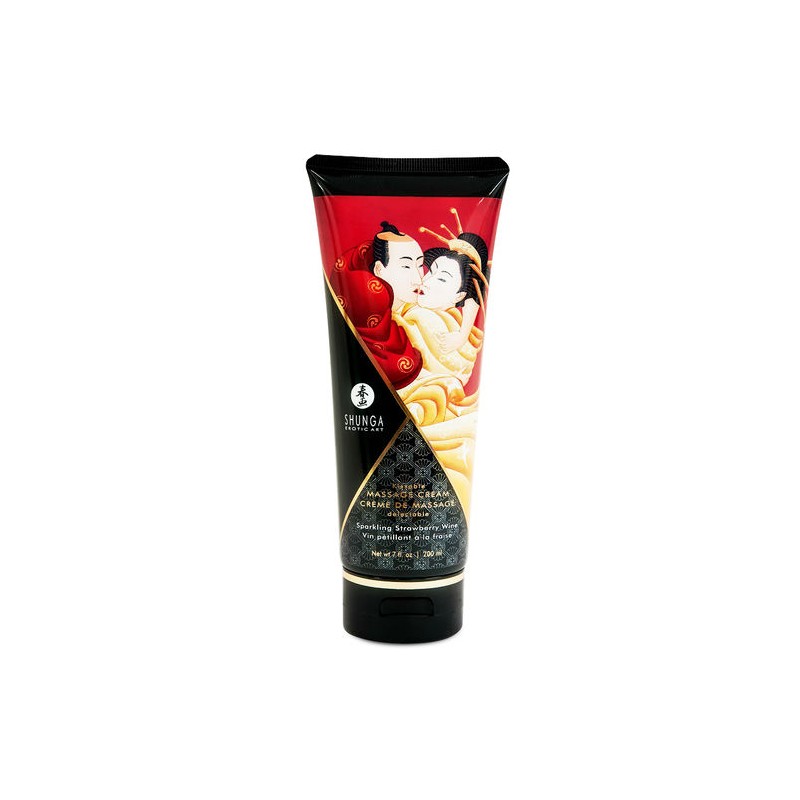 Shunga - Massage Cream Kissable - Strawberry Wine - 200ml