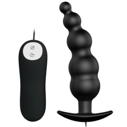PLB - Silicone Anal Plug - Ribbed Design - 12 Modes
