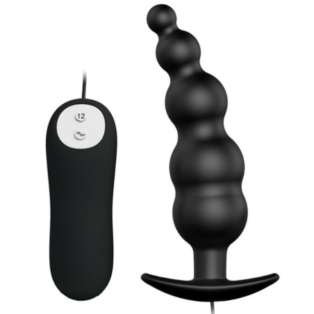 PLB - Silicone Anal Plug - Ribbed Design - 12 Modes