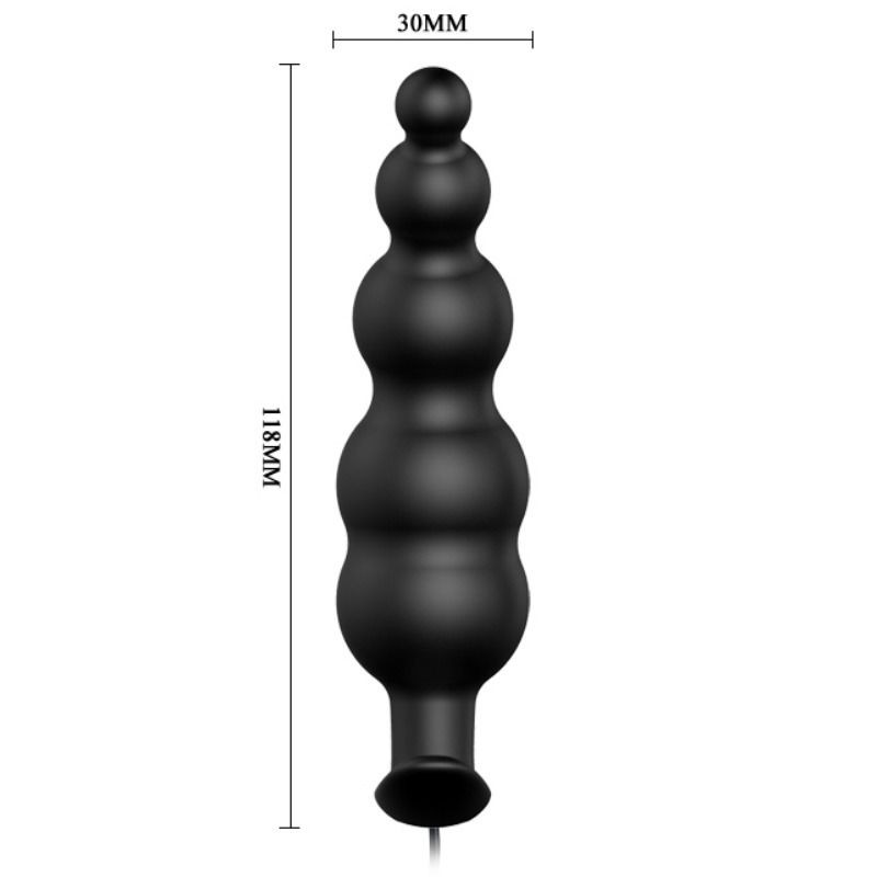 PLB - Silicone Anal Plug - Ribbed Design - 12 Modes