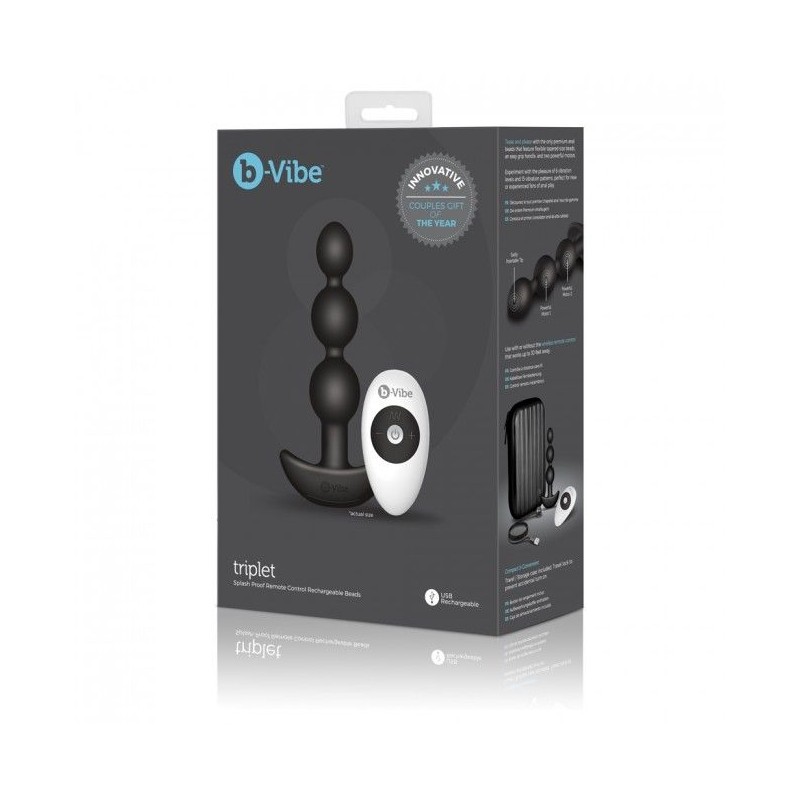B-Vibe - Triplet Anal Beads - Black
