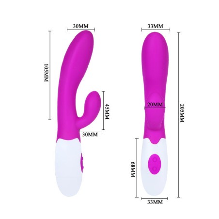 PRETTY LOVE FLIRTATION - ALVIS VIBRATOR WITH CLIT STIMULATION