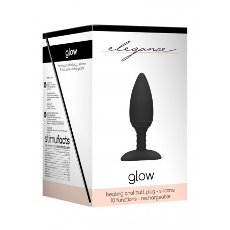 Heating Anal Butt Plug - Glow - Black