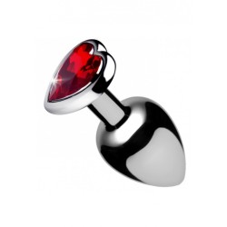 Red Heart Gem Anal Plug - Small