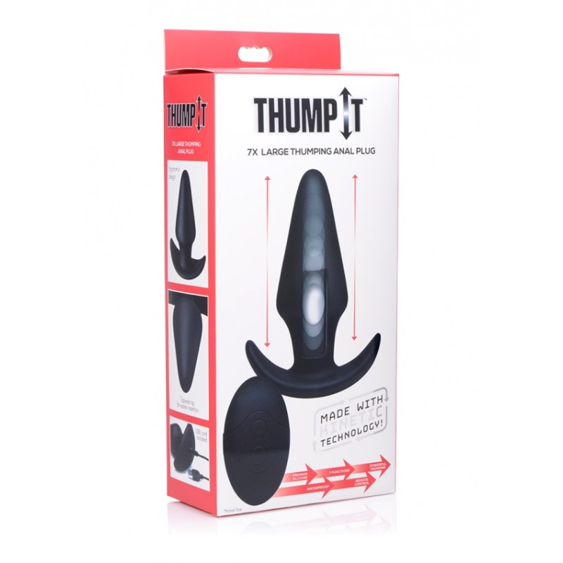 Kinetic Thumping 7X Large Anal Plug - Black