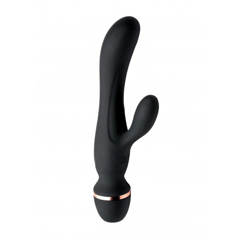 Shegasm Supreme 3 in 1 Silicone Suction Rabbit Vibe - Black