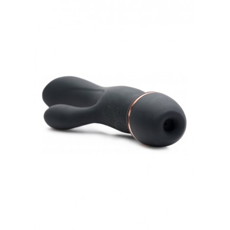 Shegasm Supreme 3 in 1 Silicone Suction Rabbit Vibe - Black