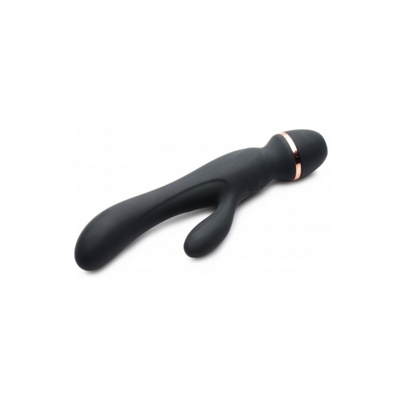 Shegasm Supreme 3 in 1 Silicone Suction Rabbit Vibe - Black