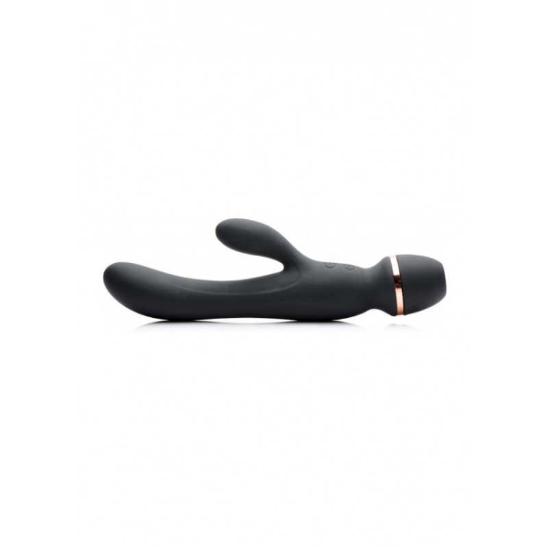 Shegasm Supreme 3 in 1 Silicone Suction Rabbit Vibe - Black