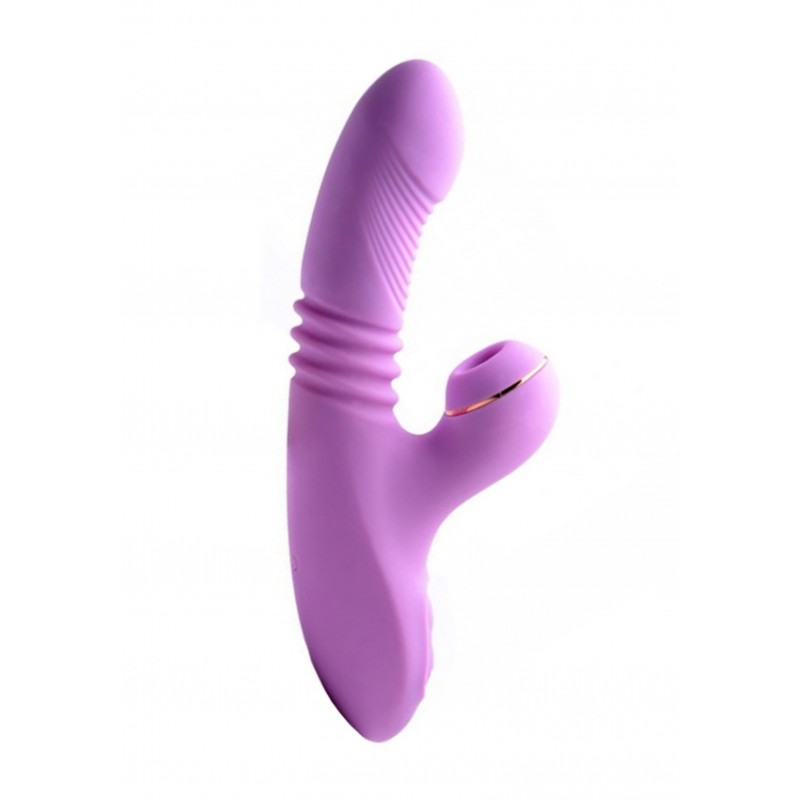 Shegasm Pro-Thrust Thrusting Suction Rabbit - Black