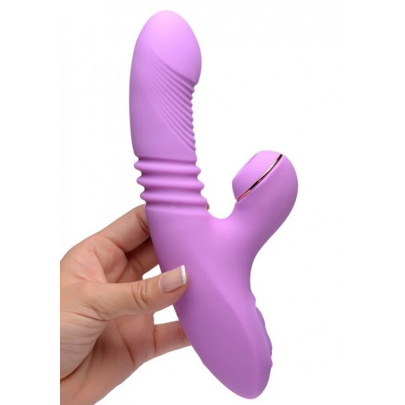 Shegasm Pro-Thrust Thrusting Suction Rabbit - Black