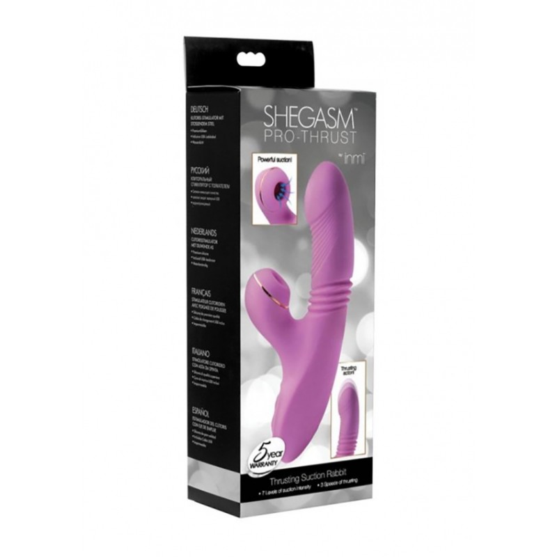 Shegasm Pro-Thrust Thrusting Suction Rabbit - Black