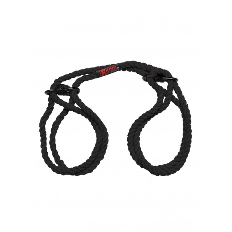 Hogtied - Bind & Tie - 6mm Hemp Wrist or Ankle Cuffs - Black
