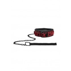 Luxury Collar with Leash - Burgundy