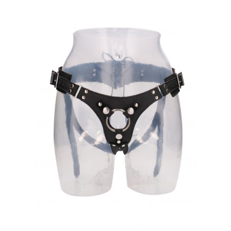 Leather Strap-on Harness - Black