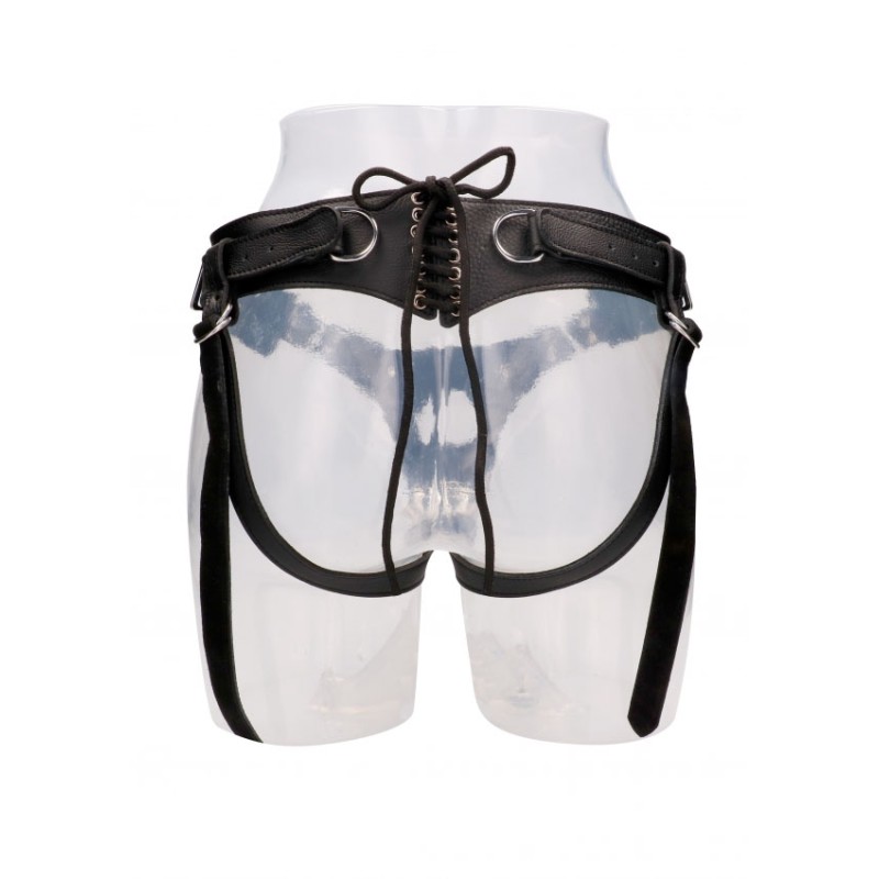 Leather Strap-on Harness - Black