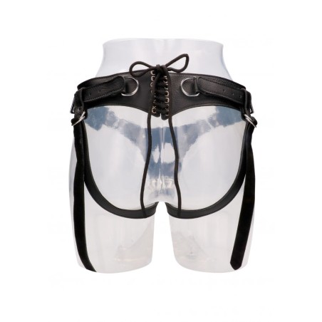 Leather Strap-on Harness - Black