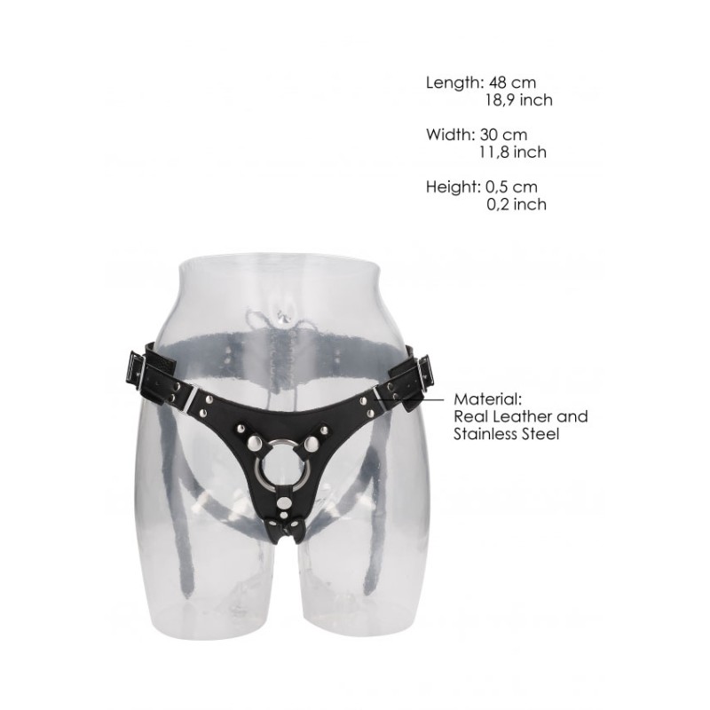 Leather Strap-on Harness - Black