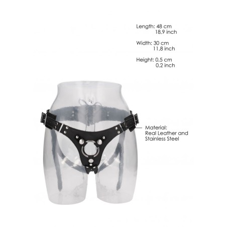 Leather Strap-on Harness - Black