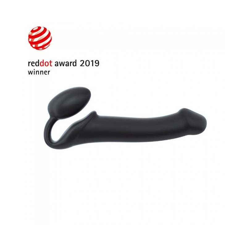 SEMI-REALISTIC BENDABLE STRAP-ON BLACK SIZE LARGE