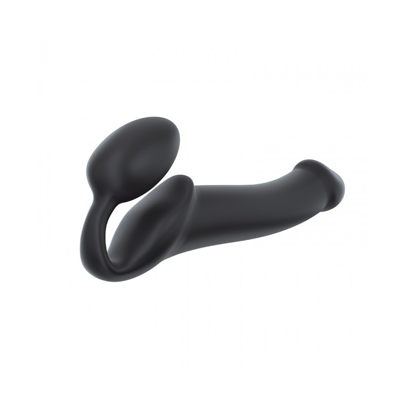 SEMI-REALISTIC BENDABLE STRAP-ON BLACK SIZE LARGE