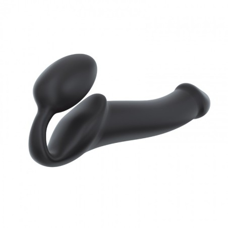 SEMI-REALISTIC BENDABLE STRAP-ON BLACK SIZE LARGE